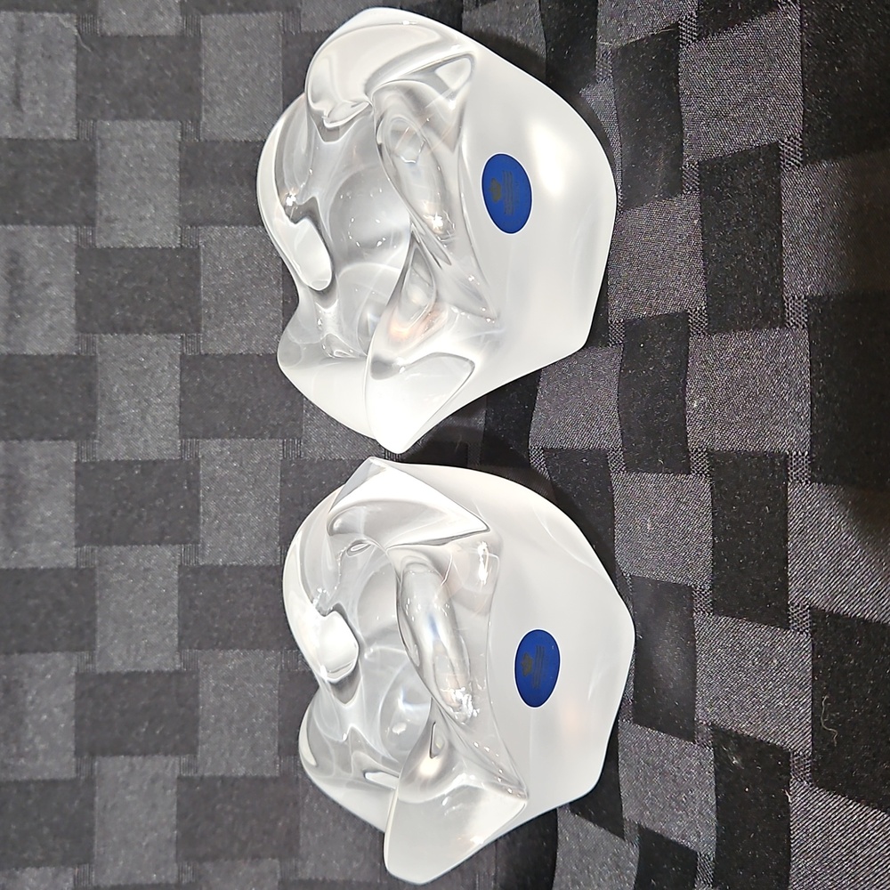 Lovely Royal Copenhagen Galaxy Frosted Crystal Candle Holders, Set of 2